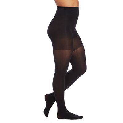 Black over the knee striped sheer tights